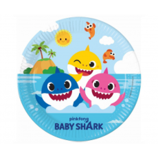 TALERZYKI PAPIEROWE BABY SHARK 23cm 8szt URODZINY-7579