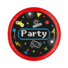 TALERZYKI PAPIEROWE GAMING PARTY 20cm 8szt-7797