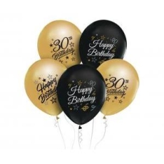 Balony Beauty&Charm 12" z nadrukiem "30", złote -8481