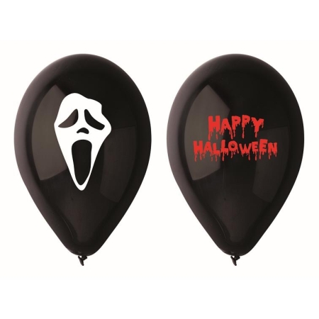 BALONY PREMIUM STRASZNE HALLOWEEN 12" 5szt CZARNE -2689