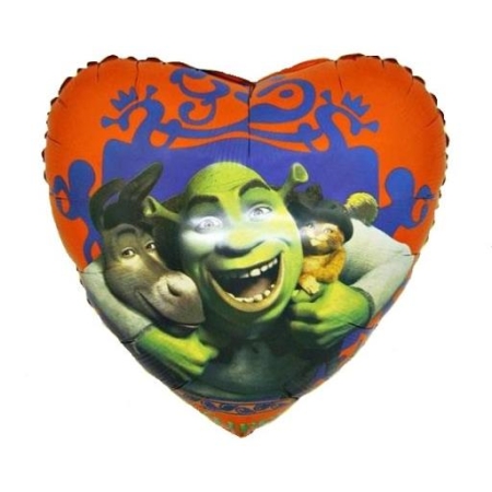 BALON FOLIOWY 22" SHREK I PRZYJACIELE SERCE BAJKA-5587