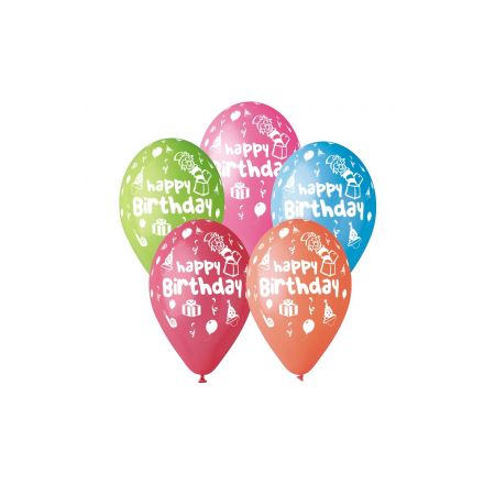 BALONY PREMIUM HAPPY BIRTHDAY PARTY 12" 5szt -7545