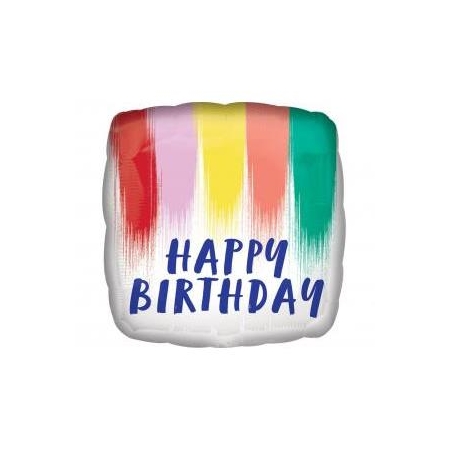 Balon foliowy 18" SQR "Happy Birthday" Paint-8462