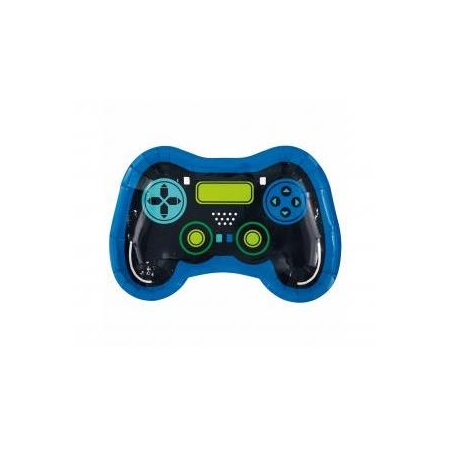 Talerzyki papierowe Gamer, 23 cm, 8 szt.-8710